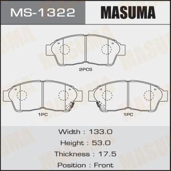 MASUMA MS-1322 - Kit ganasce freno autozon.pro