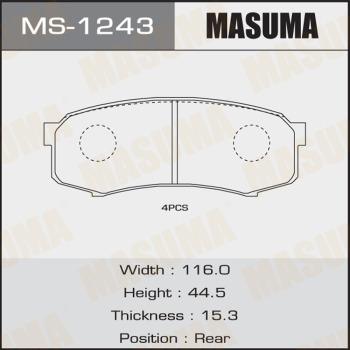 MASUMA MS-1243 - Kit ganasce freno autozon.pro