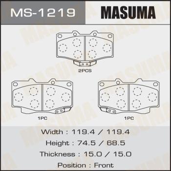 MASUMA MS-1219 - Kit ganasce freno autozon.pro