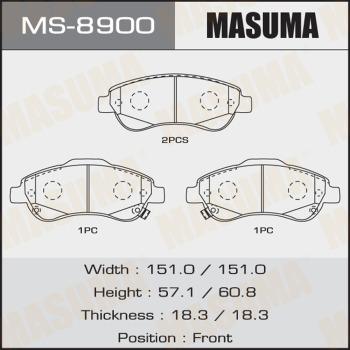 MASUMA MS-8900 - Kit ganasce freno autozon.pro