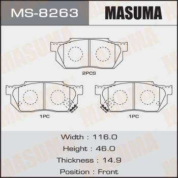 MASUMA MS-8263 - Kit ganasce freno autozon.pro