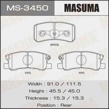 MASUMA MS-3450 - Kit ganasce freno autozon.pro