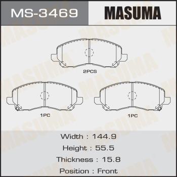 MASUMA MS-3469 - Kit ganasce freno autozon.pro