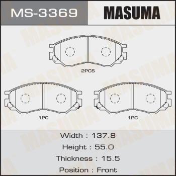 MASUMA MS-3369 - Kit ganasce freno autozon.pro