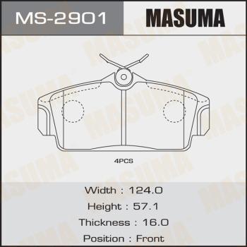 MASUMA MS-2901 - Kit ganasce freno autozon.pro