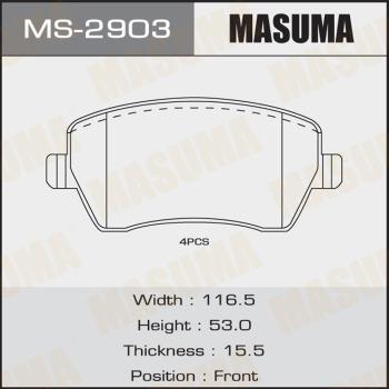 MASUMA MS-2903 - Kit ganasce freno autozon.pro