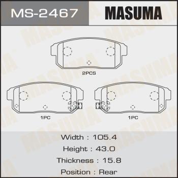 MASUMA MS-2467 - Kit ganasce freno autozon.pro