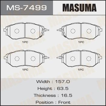 MASUMA MS-7499 - Kit ganasce freno autozon.pro