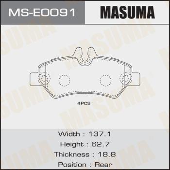 MASUMA MS-E0091 - Kit ganasce freno autozon.pro