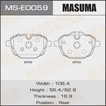 MASUMA MS-E0059 - Kit ganasce freno autozon.pro