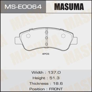 MASUMA MS-E0064 - Kit ganasce freno autozon.pro