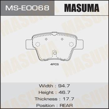 MASUMA MS-E0068 - Kit ganasce freno autozon.pro