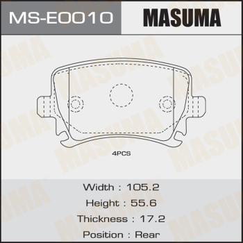 MASUMA MS-E0010 - Kit ganasce freno autozon.pro