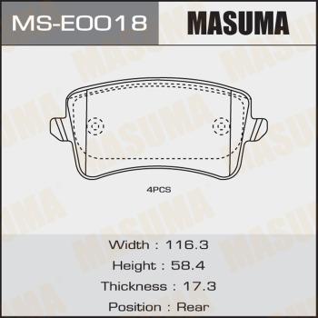 MASUMA MS-E0018 - Kit ganasce freno autozon.pro