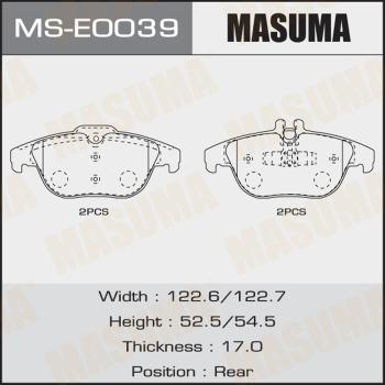 MASUMA MS-E0039 - Kit ganasce freno autozon.pro