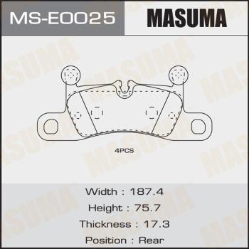 MASUMA MS-E0025 - Kit ganasce freno autozon.pro