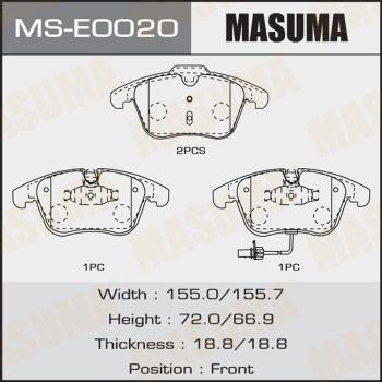 MASUMA MS-E0020 - Kit ganasce freno autozon.pro