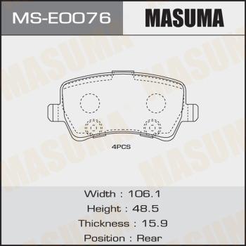 MASUMA MS-E0076 - Kit ganasce freno autozon.pro