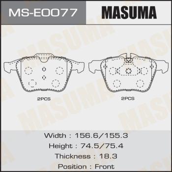 MASUMA MS-E0077 - Kit ganasce freno autozon.pro