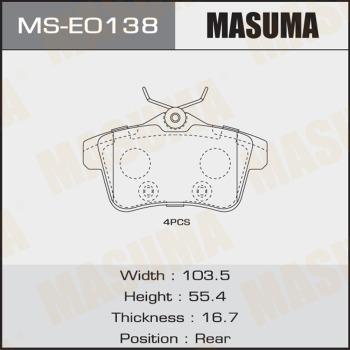 MASUMA MS-E0138 - Kit ganasce freno autozon.pro