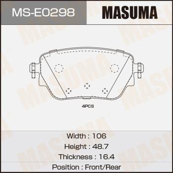 MASUMA MS-E0298 - Kit ganasce freno autozon.pro