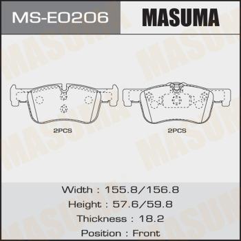 MASUMA MS-E0206 - Kit ganasce freno autozon.pro