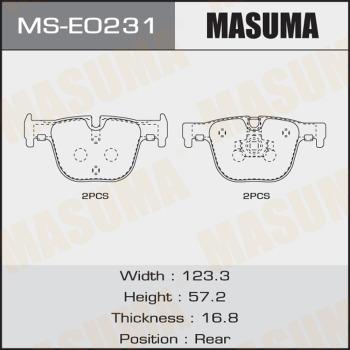 MASUMA MS-E0231 - Kit ganasce freno autozon.pro