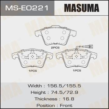 MASUMA MS-E0221 - Kit ganasce freno autozon.pro