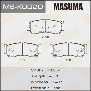 MASUMA MS-K0020 - Kit ganasce freno autozon.pro