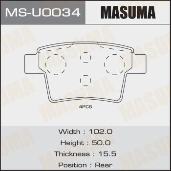 MASUMA MS-U0034 - Kit ganasce freno autozon.pro