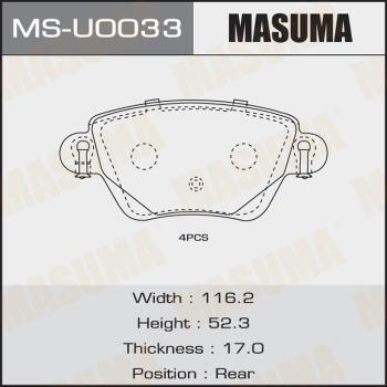 MASUMA MS-U0033 - Kit ganasce freno autozon.pro