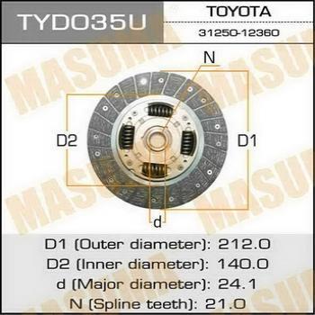 MASUMA TYD035 - Disco frizione autozon.pro