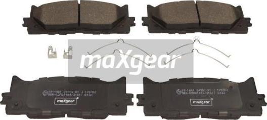 Maxgear 19-1461 - Kit pastiglie freno, Freno a disco autozon.pro