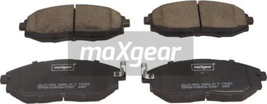 Maxgear 19-3004 - Kit pastiglie freno, Freno a disco autozon.pro