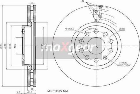 Maxgear 19-3215 - Discofreno autozon.pro