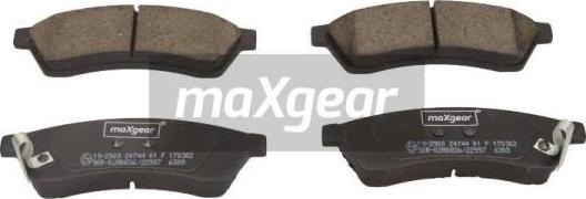 Maxgear 19-2908 - Kit pastiglie freno, Freno a disco autozon.pro