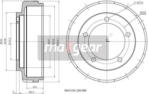 Maxgear 19-2305 - Tamburo freno autozon.pro