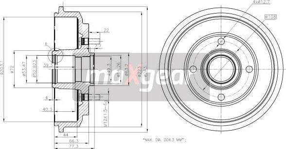 Maxgear 19-2316 - Tamburo freno autozon.pro