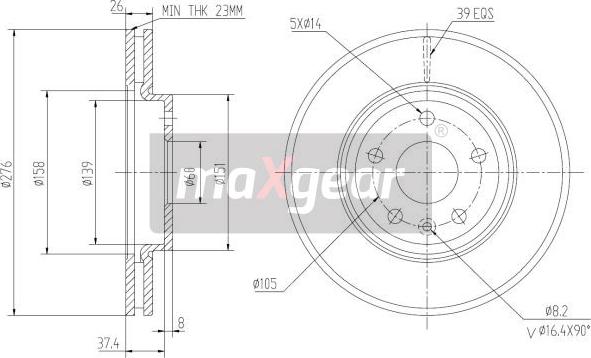 Maxgear 19-2334 - Discofreno autozon.pro