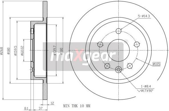 Maxgear 19-2333 - Discofreno autozon.pro