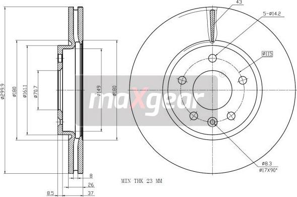 Maxgear 19-2332 - Discofreno autozon.pro