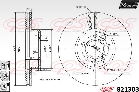 Maxtech 877207 - Discofreno autozon.pro