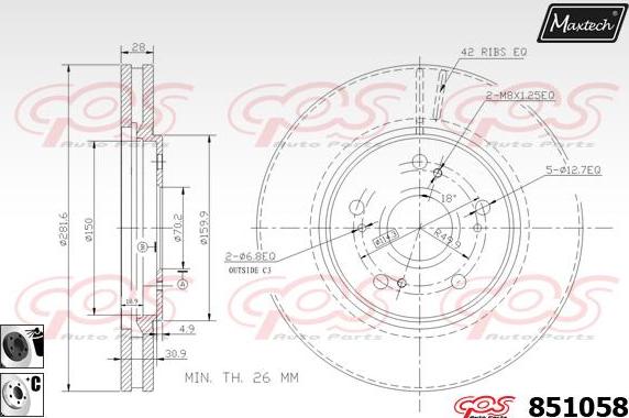 Maxtech 6254001 - Pinza freno autozon.pro