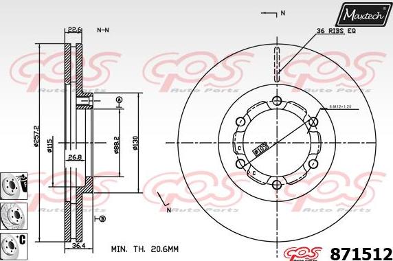 Maxtech 6266501 - Pinza freno autozon.pro