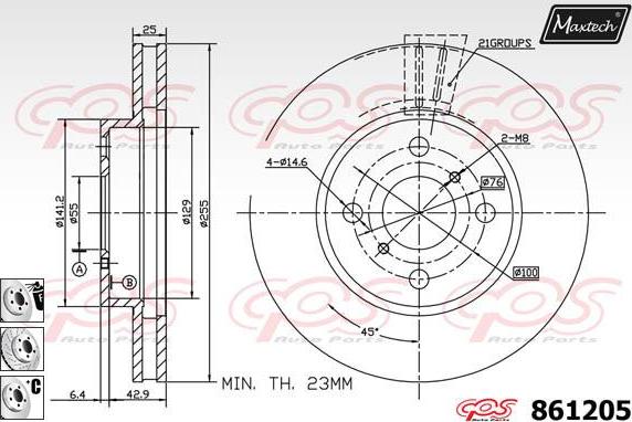 Maxtech 6261008 - Pinza freno autozon.pro