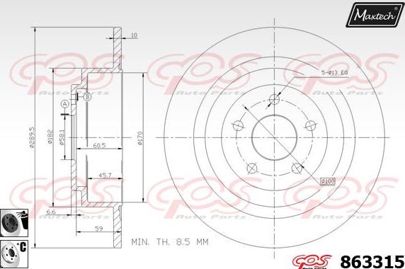 Maxtech 6284400 - Pinza freno autozon.pro