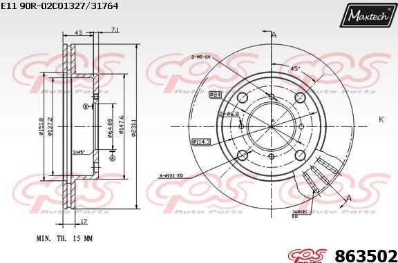 Maxtech 6284401 - Pinza freno autozon.pro