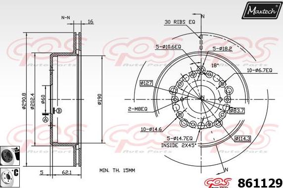 Maxtech 6282201 - Pinza freno autozon.pro