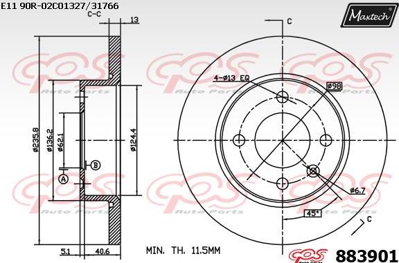 Maxtech 6274512 - Pinza freno autozon.pro