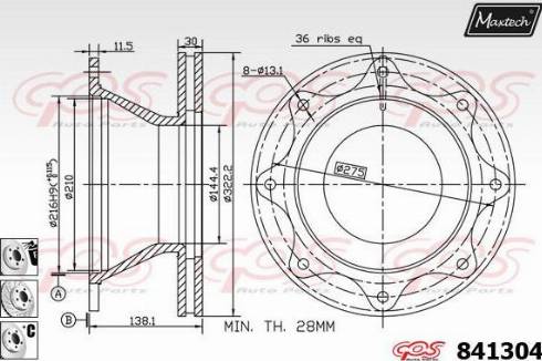 Maxtech 841304.6880 - Discofreno autozon.pro